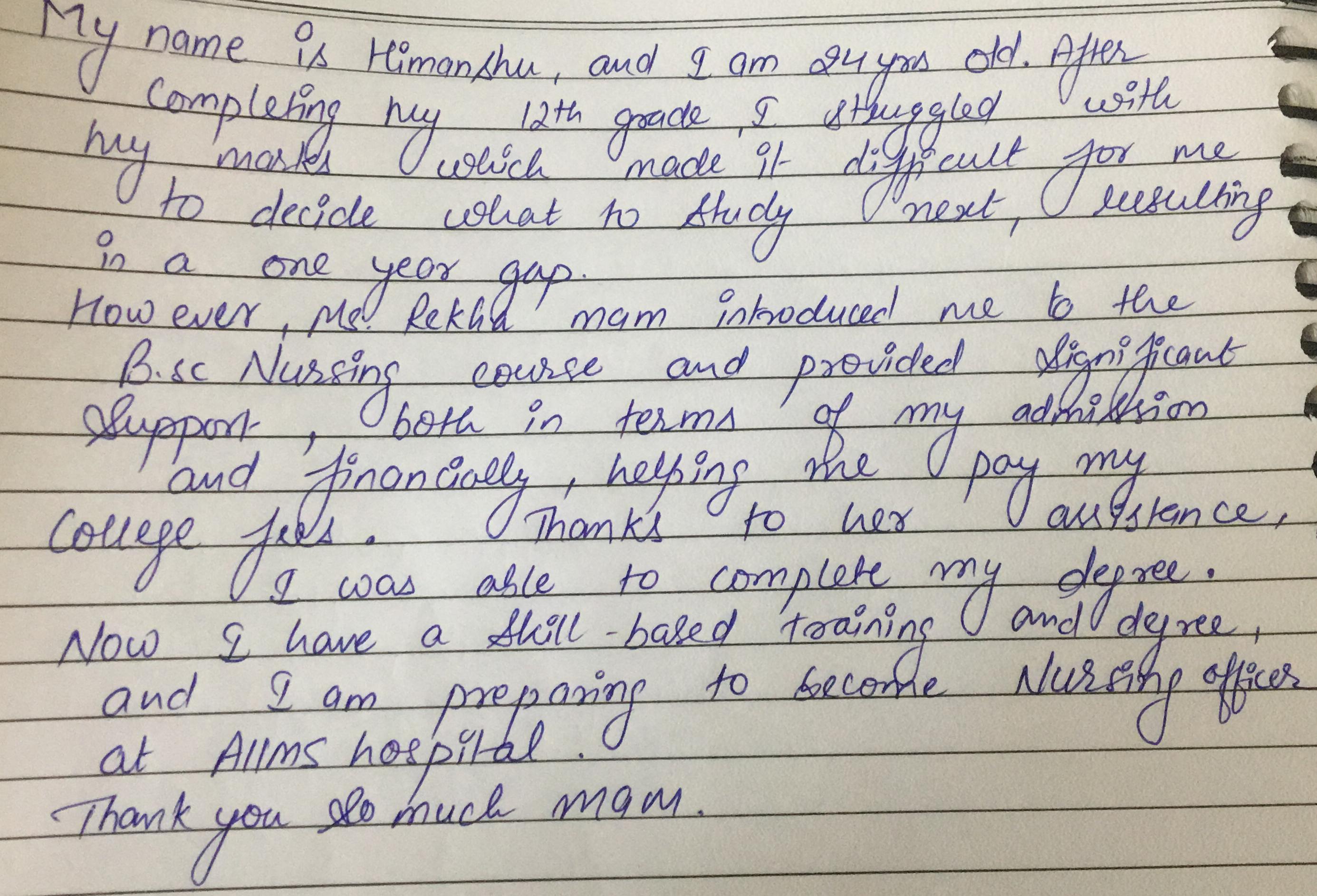 Himanshu testimonial