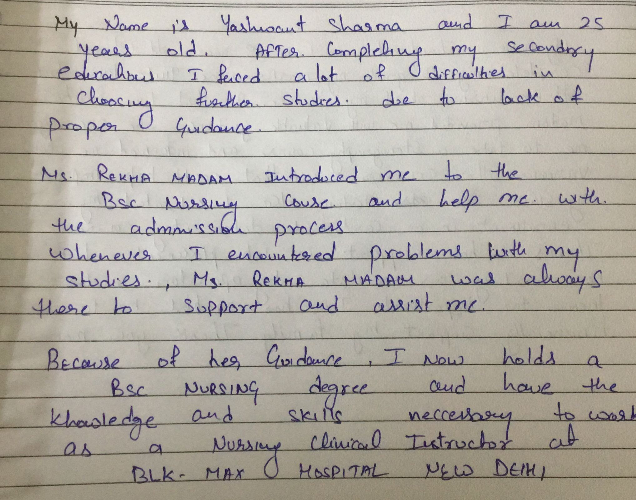 Yashwant testimonial